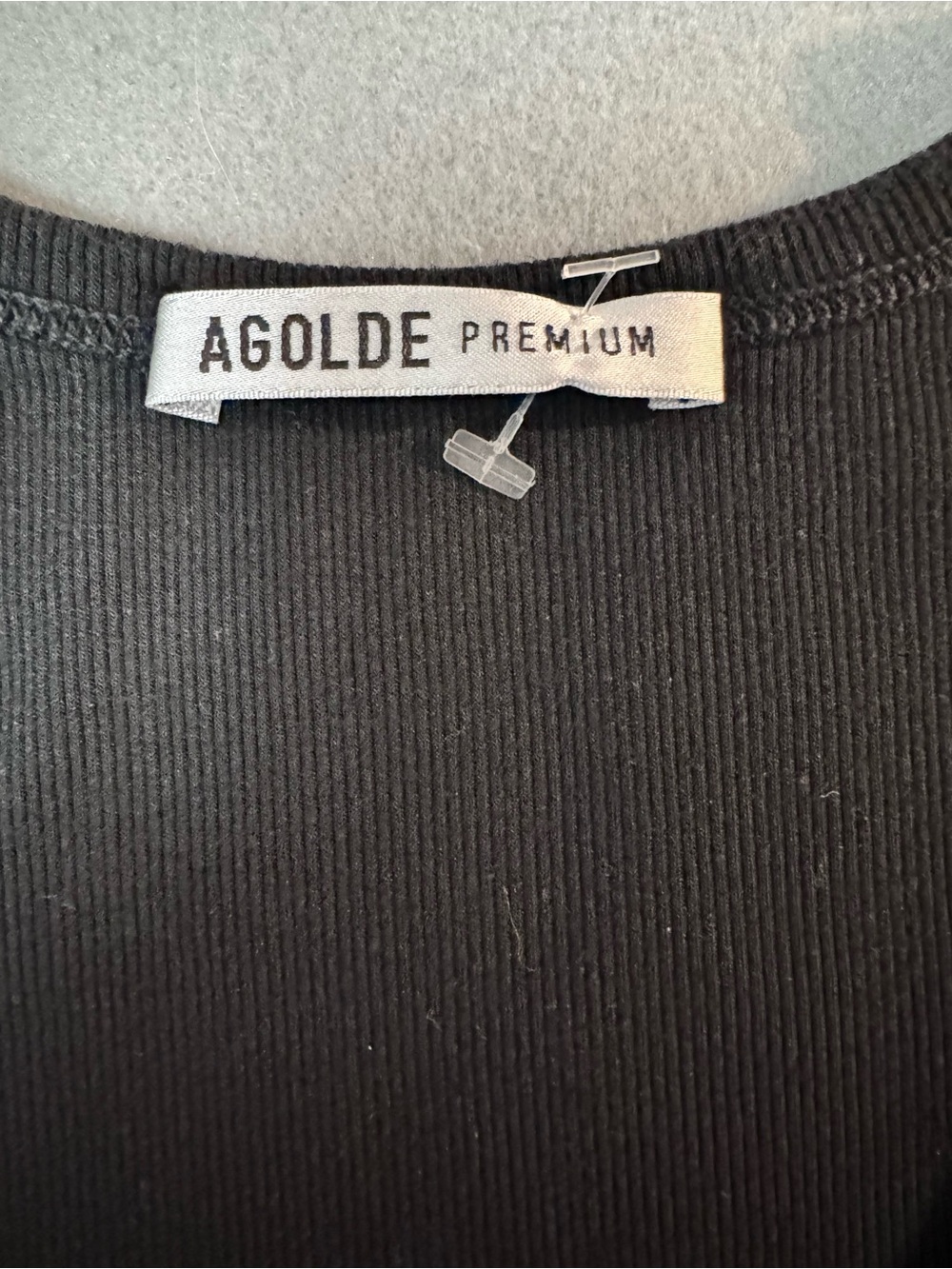 Agolde Black Ribbed Tank Bodysuit - Picture 2 of 9